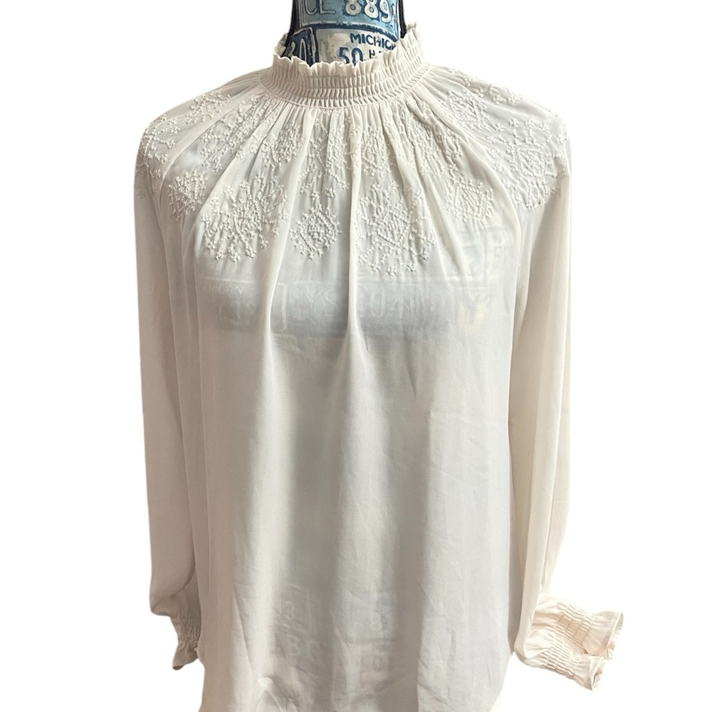 Elegant LOFT Cream Blouse